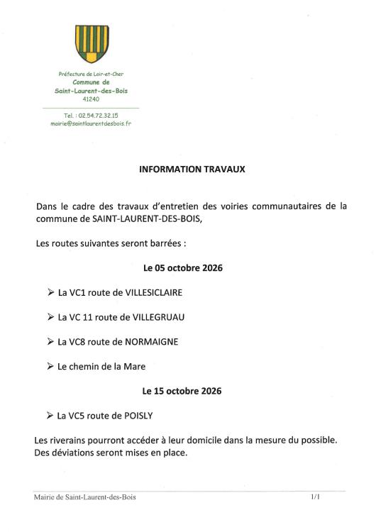 info travaux